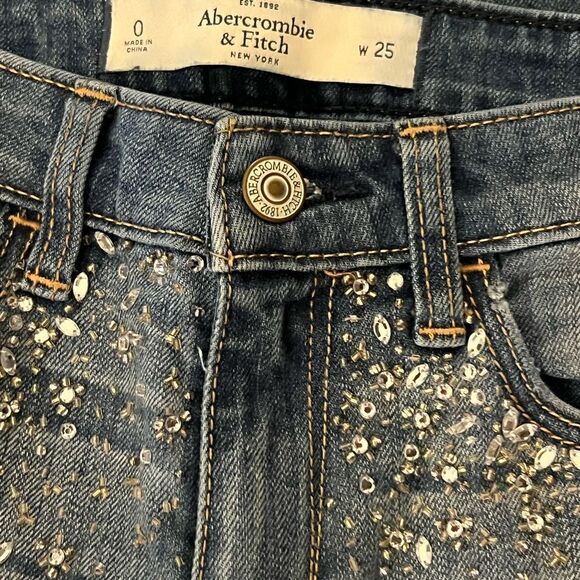 Embellished Abercrombie & Fitch size 0/25 skinny jeans - Picture 6 of 6